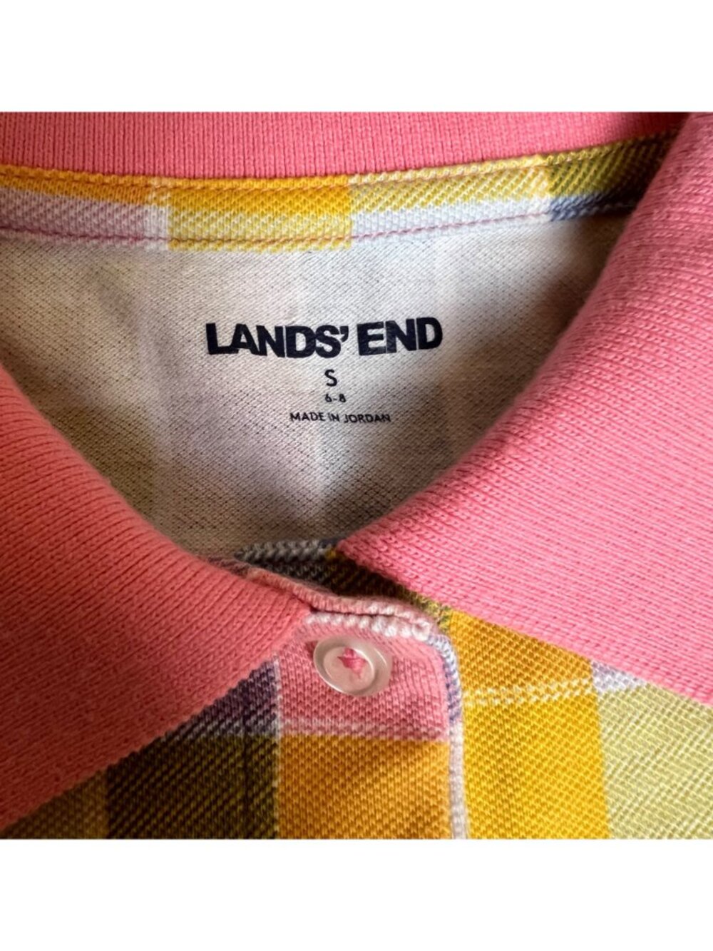 Lands' End Pastel Plaid Golf Shirt - Picture 9 of 12